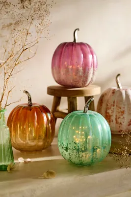 Glass Pumpkin, Medium - Blue, Glass by Anthropologie, alternate view