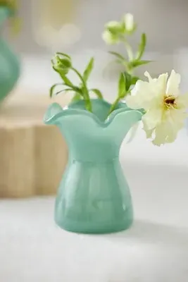 Glass Ruffle Bud Vases Set of 3 - Blue, Glass by Anthropologie, image 2