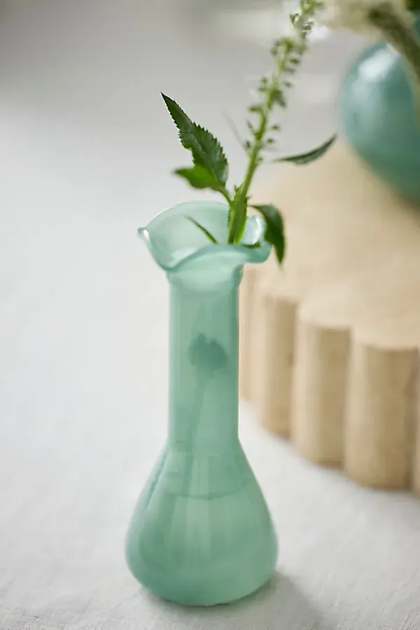 Glass Ruffle Bud Vases Set of 3 - Blue, Glass by Anthropologie