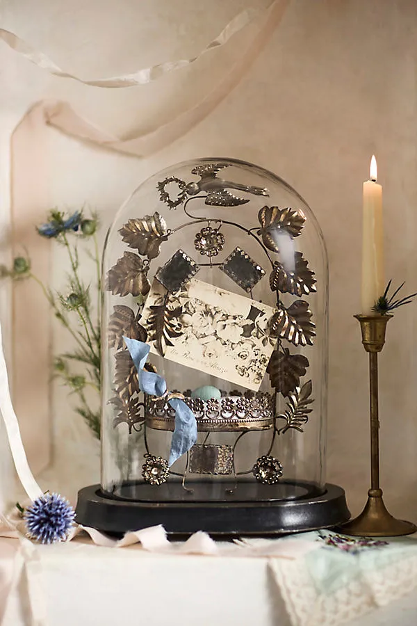 Globe de Mariée Glass Keepsake Cloche - Black, Cotton by Anthropologie