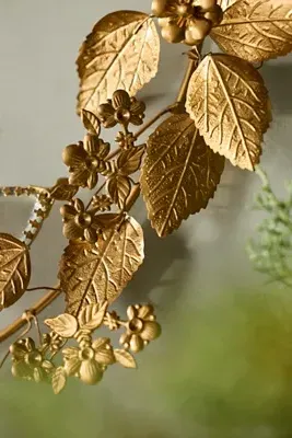 Golden Leaf Mirror Wreath - Gold product