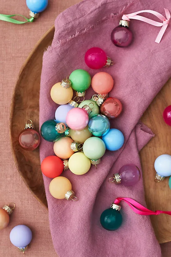 Good Cheer Bauble Miniature Ornament Set of 100 by Anthropologie