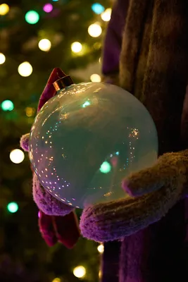Good Cheer Giant Glass Bauble Ornament - Green by Anthropologie, alternate view