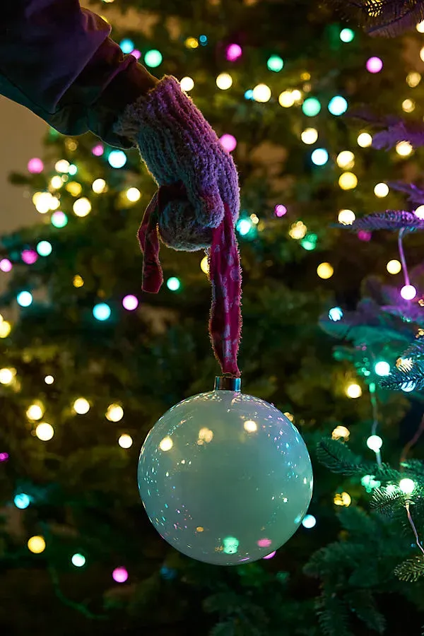 Good Cheer Giant Glass Bauble Ornament - Green by Anthropologie