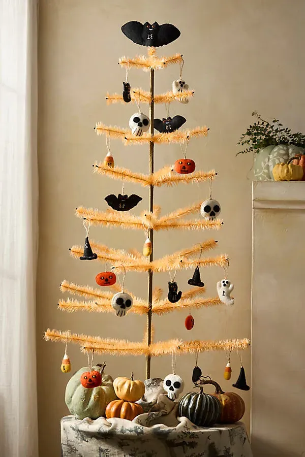 Halloween Feather Tree - Orange, Plastic product