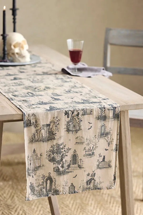 Halloween Toile Linen Table Runner product