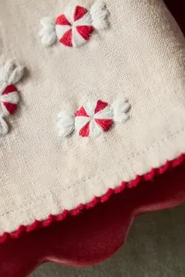 Hand-Stitched Christmas Icon Linen Napkins Set of 2 by Anthropologie, image 2