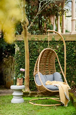 Hanging Egg Basket Chair - PE Wicker, Metal product
