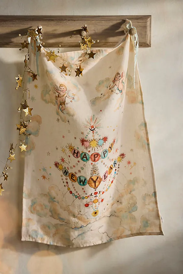 Happy New Year Dish Towel - Linen by Anthropologie