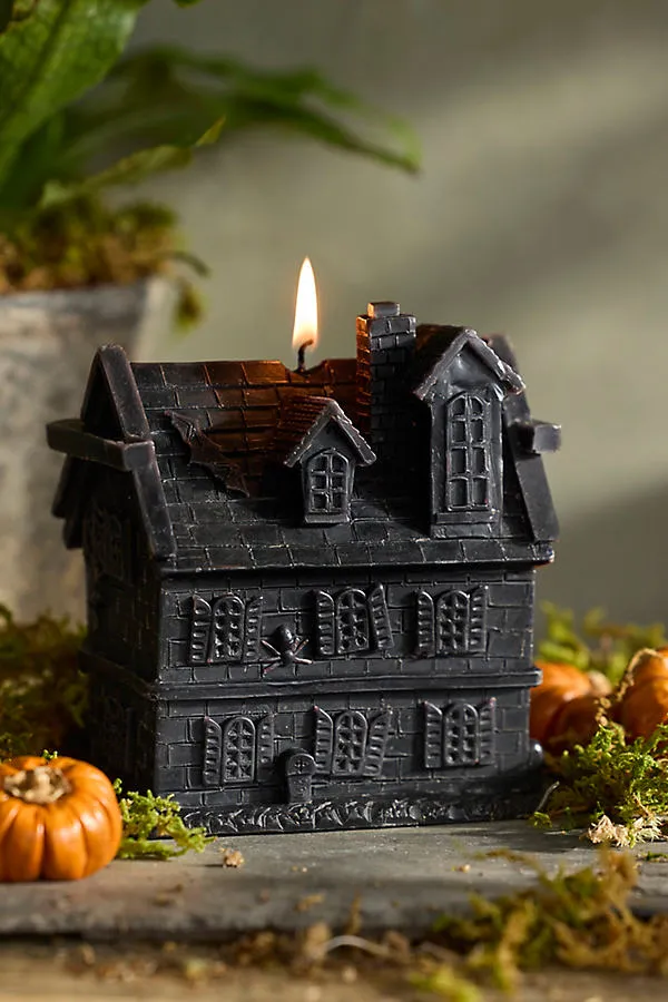 Haunted Mansion Shaped Candle - Black, Wax by Anthropologie, alternate view