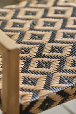 Havana Wicker & Teak Dining Chair - Black, Synthetic Rattan product