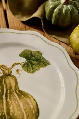Heirloom Pumpkin Scalloped Plate - Green, Stoneware by Anthropologie, image 2