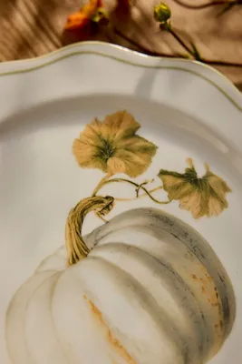 Heirloom Pumpkin Scalloped Plate - Stoneware by Anthropologie, image 2