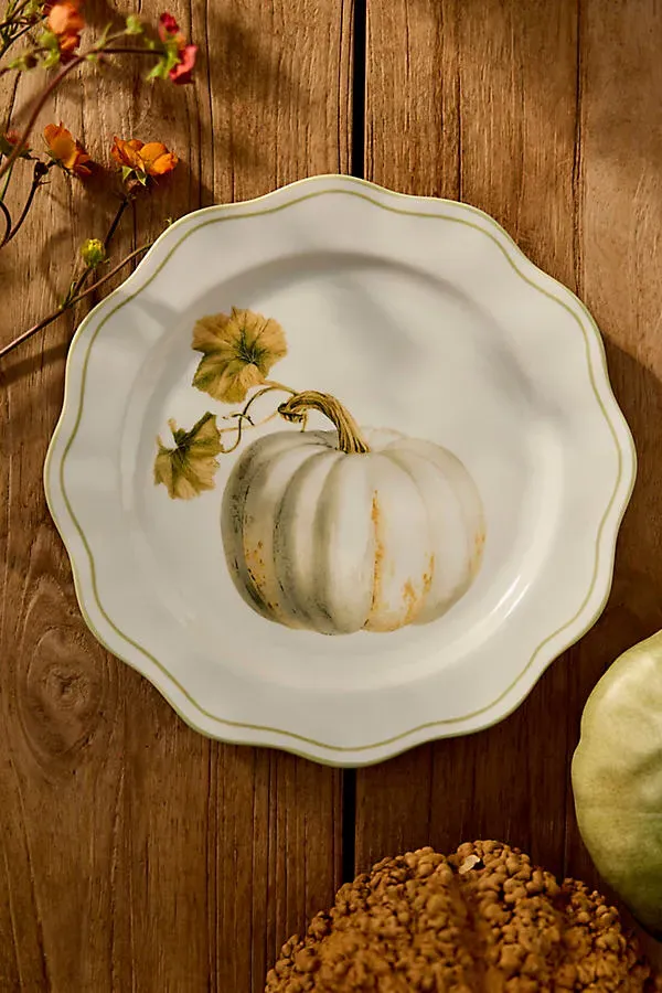 Heirloom Pumpkin Scalloped Plate - Stoneware by Anthropologie