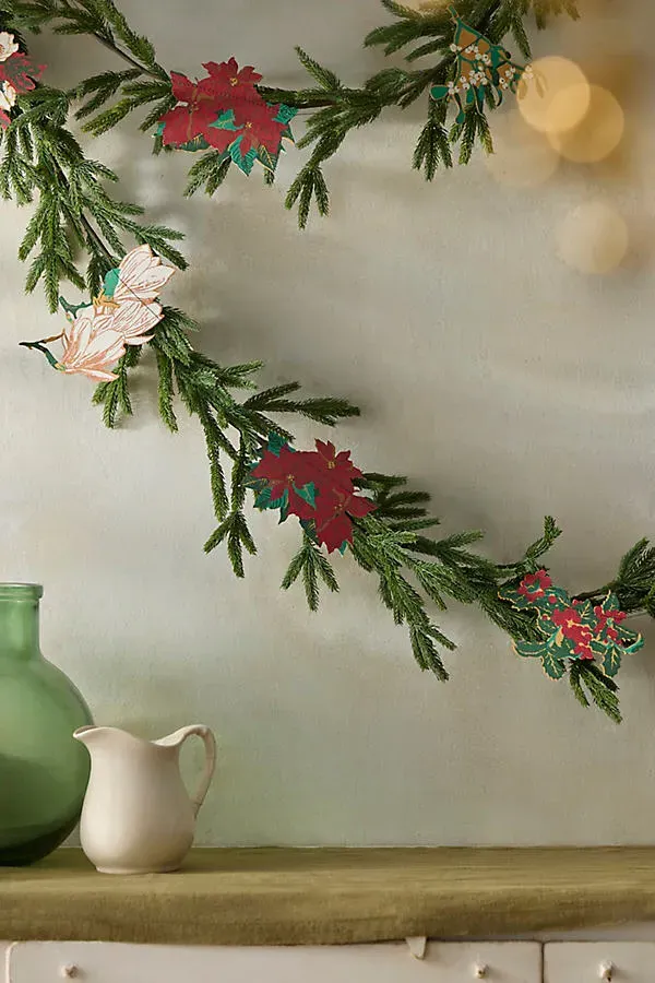 Holiday Garland - Green, Cotton by Anthropologie