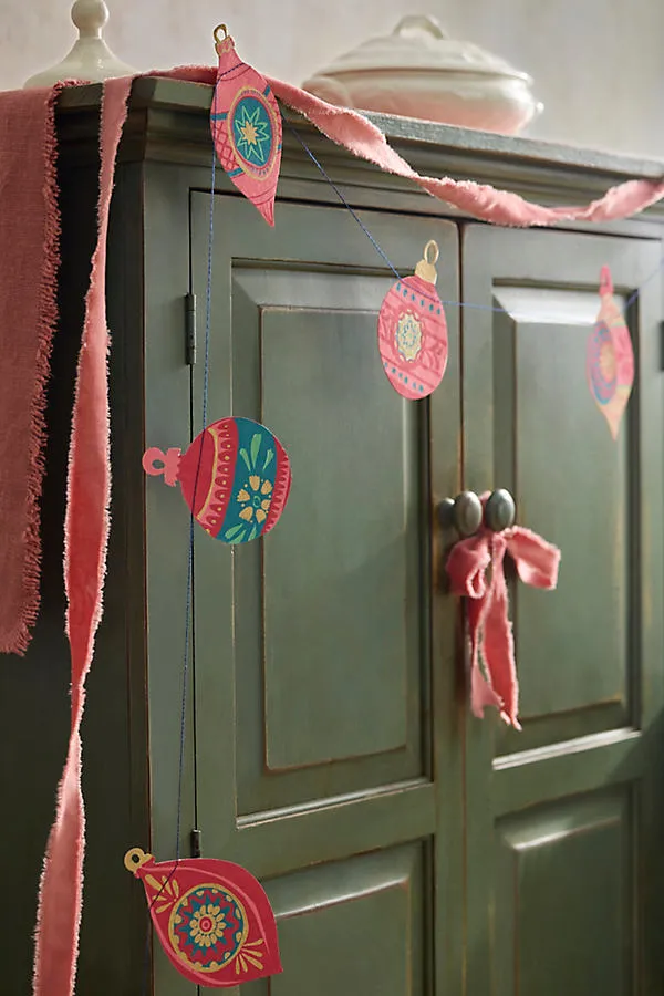 Holiday Garland - Pink, Cotton by Anthropologie