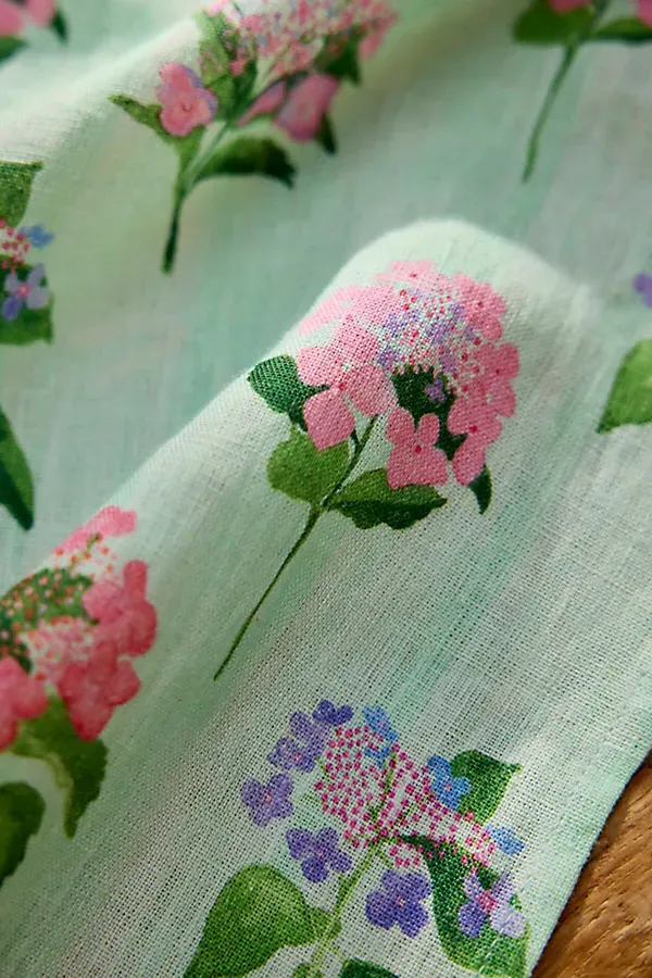 Hydrangea Sage Linen Dish Towel - Green product