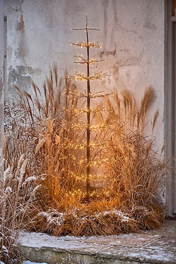 Illuminated LED Alpine Tree Small - Black, Plastic by Anthropologie