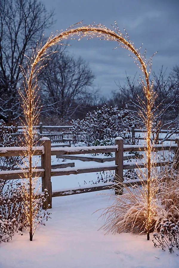 Illuminated LED Branch Arch - Dark Brown, Plastic by Anthropologie