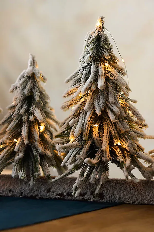 Illuminated Snowy Brush Tree Centerpiece by Anthropologie, alternate view