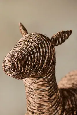 Illuminated Vine Reindeer Calf - Synthetic Rattan by Anthropologie, alternate view