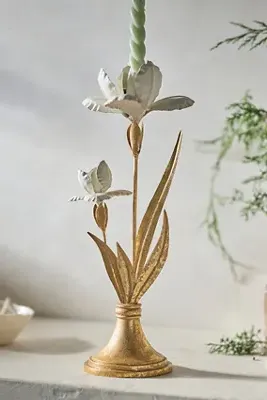 Iris Taper Candle Holder - Gold product