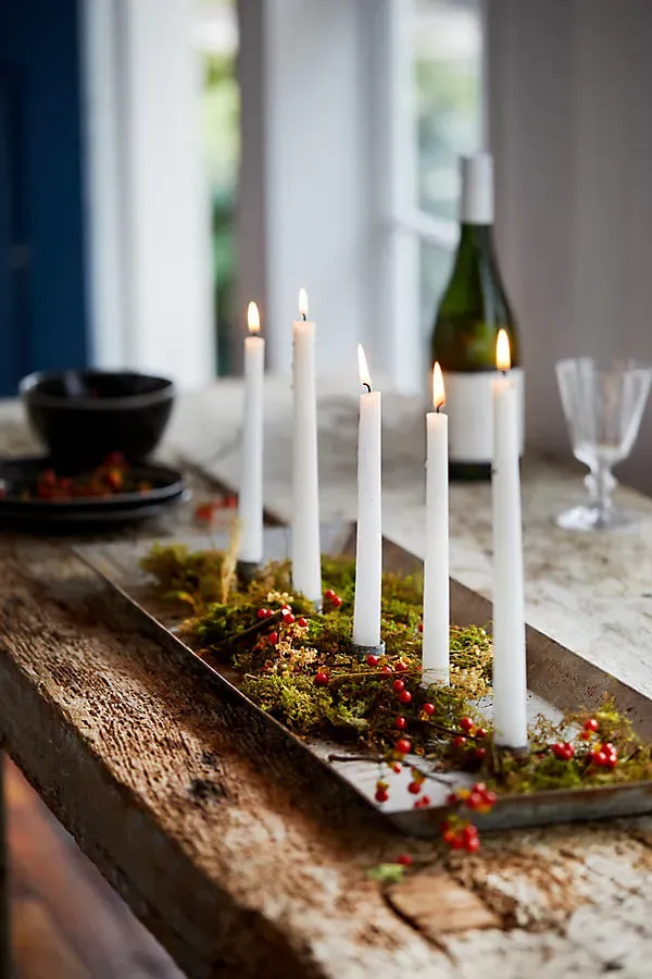 Iron Candlestick Trough - White by Anthropologie