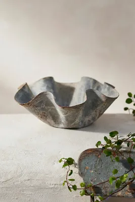Iron Handkerchief Planter Bowl by Anthropologie, alternate view