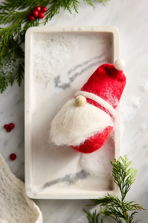 Janet Marie Felted Santa Gnome Soap - Red, Wool by Anthropologie