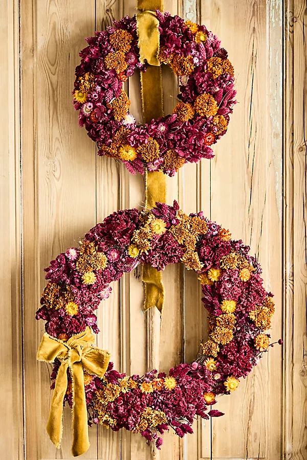 Jewel Tones 17" Dried Floral Wreath product