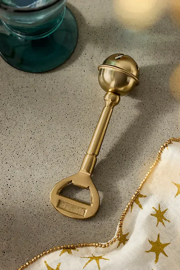 Jingle Bell Bottle Opener - Gold by Anthropologie