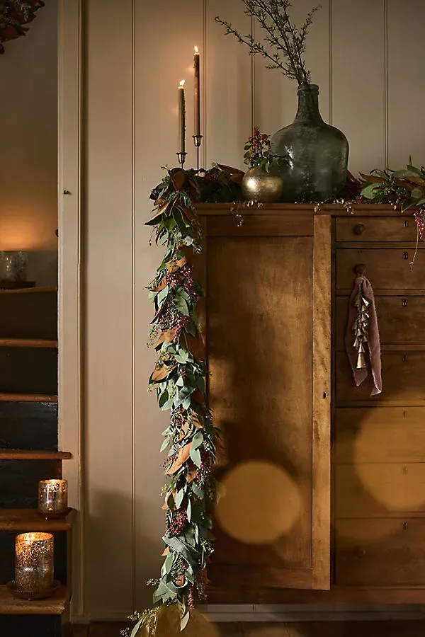 Jingle Bell Leaf Garland - Gilded, Iron by Anthropologie