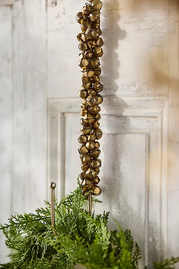 Jingle Bell Wreath Hanger - Gold, Iron by Anthropologie