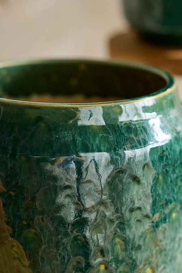 Juno Glazed Earthenware Planter - Green product