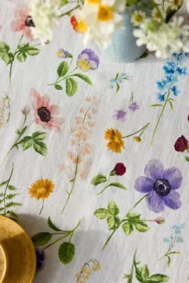 Kim Lolk Floral Illustration Linen Tablecloth product
