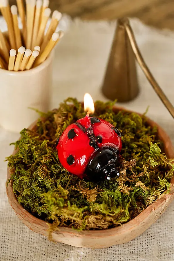 Ladybug Candle - Red, Cotton product