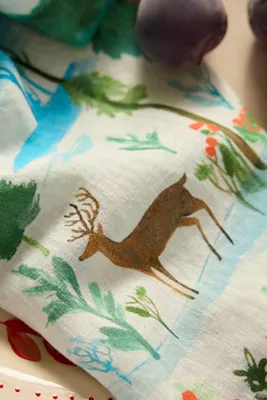 Lapland Deer Dish Towel - Linen by Anthropologie, alternate view