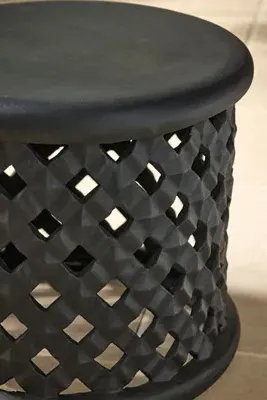 Latticework Column Stool - Reconstituted Stone product