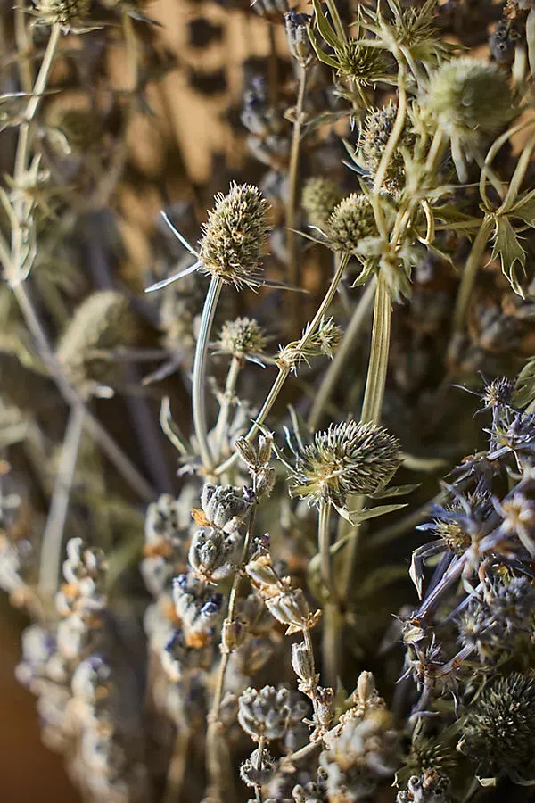 Lavender & Sea Holly Dried Wreath - Purple product