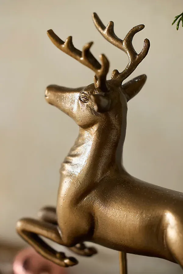 Leaping Stag Stocking Holder - Gold, Brass by Anthropologie, alternate view