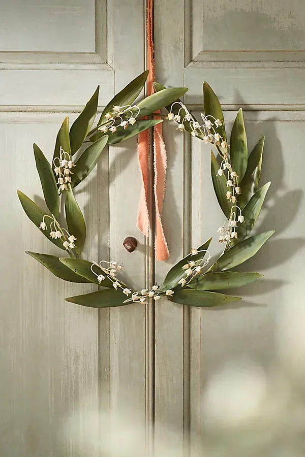 Lily of the Valley Iron Wreath by Anthropologie