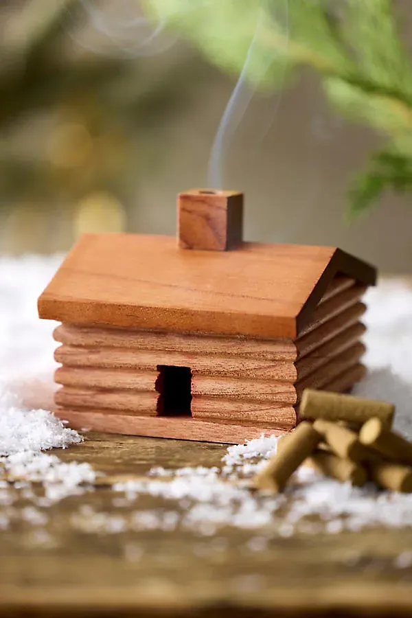 Log Cabin Incense Holder with Balsam Fir Incense by Anthropologie
