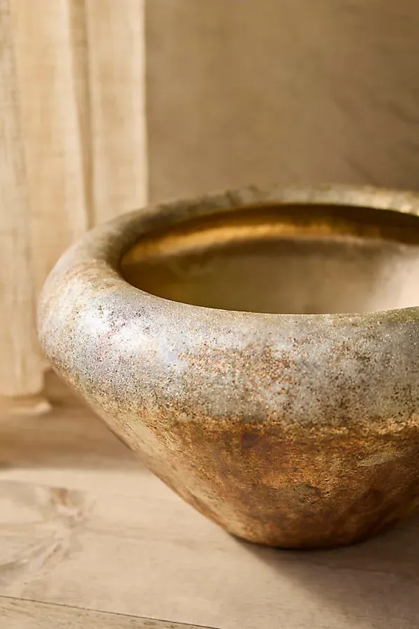Low Taper Planter - Gold, Aluminum by Anthropologie, image 2