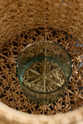 Macrame Knot Small Lantern - Beige, Abaca product