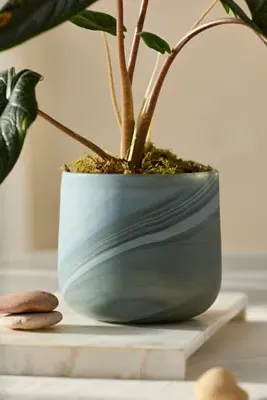 Marbled Glass Mini Planter - Grey, Glass product