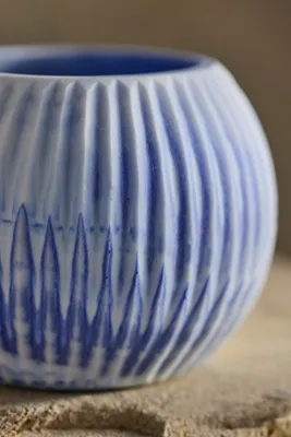 Marbled Glass Sphere Planter - Blue, Glass product