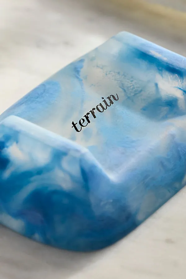 Marbled Resin Soap Dish - Blue by Anthropologie, image 2