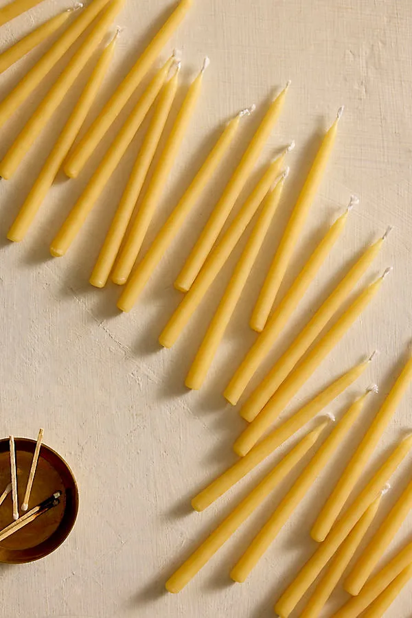 Menorah Candles Set of 45 - Beeswax by Anthropologie
