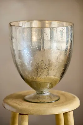 Mercury Glass Cone Vase - Silver by Anthropologie, alternate view