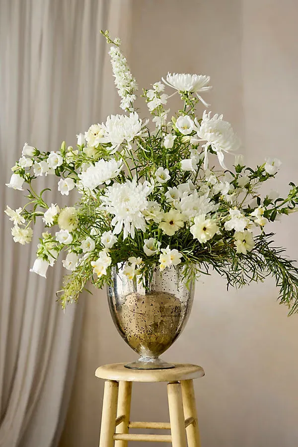 Mercury Glass Cone Vase - Silver by Anthropologie